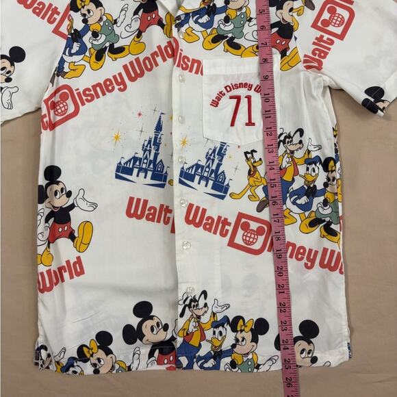 Disney World Vault Collection Women's White Graphic Button Down Shirt Size XS - Picture 4 of 7